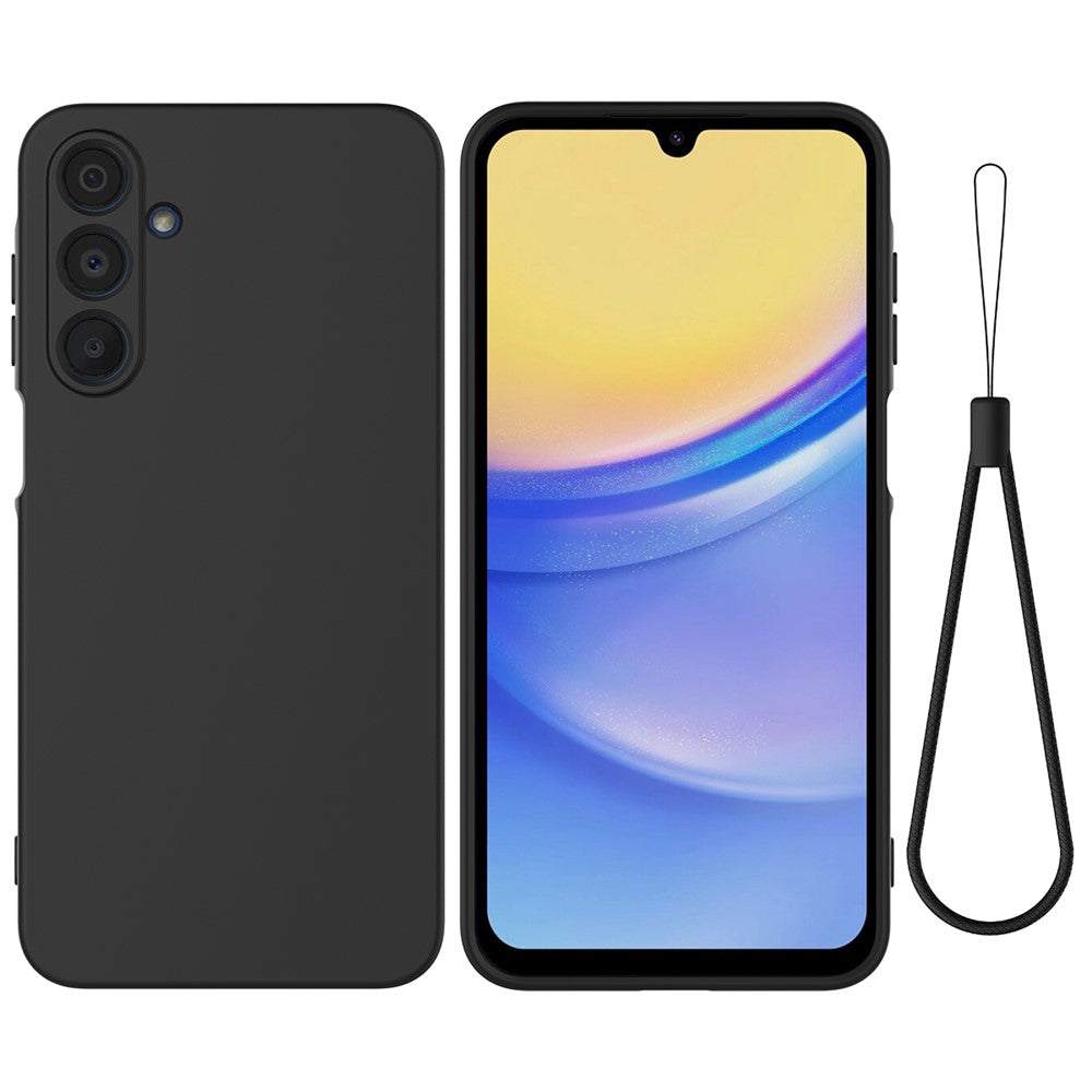Til Samsung Galaxy A16 5G / A16 4G Cover Liquid Silikone Ridsefast Telefoncover med Håndrem