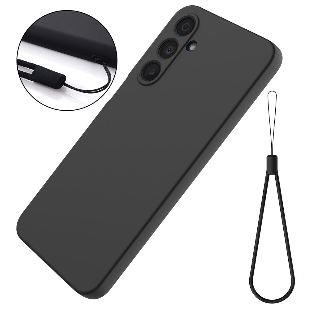 Til Samsung Galaxy A16 5G / A16 4G Cover Liquid Silikone Ridsefast Telefoncover med Håndrem