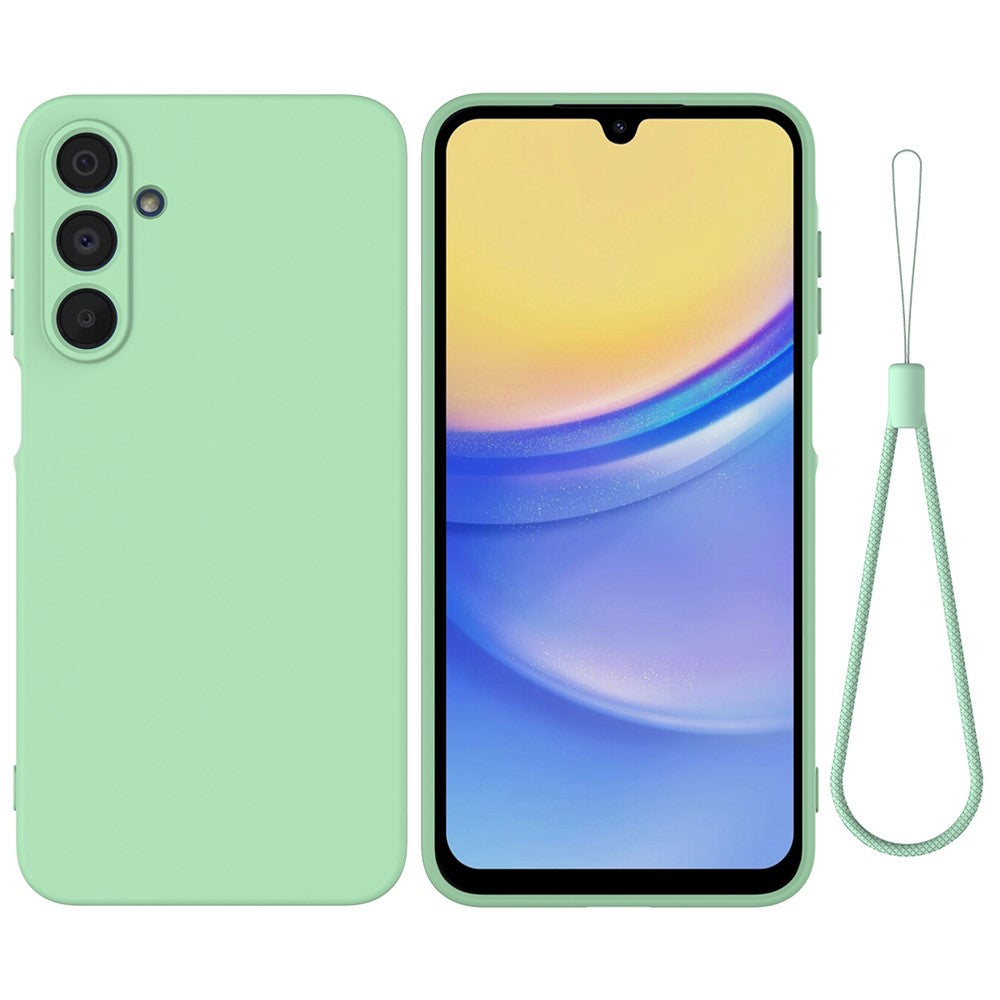 Til Samsung Galaxy A16 5G / A16 4G Cover Liquid Silikone Ridsefast Telefoncover med Håndrem