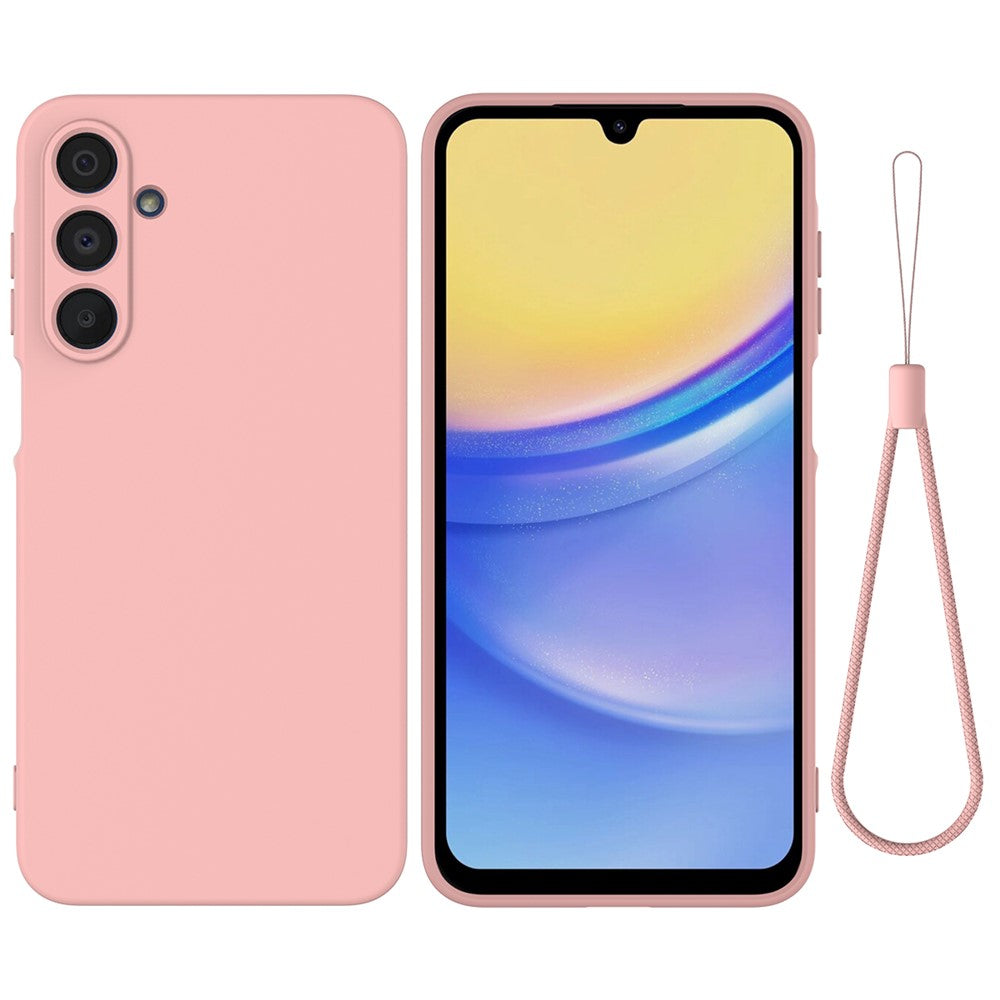 Til Samsung Galaxy A16 5G / A16 4G Cover Liquid Silikone Ridsefast Telefoncover med Håndrem