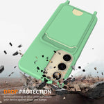 For Samsung Galaxy S23 FE Case Liquid Silicone Card Holder Phone Back Cover with Lanyard