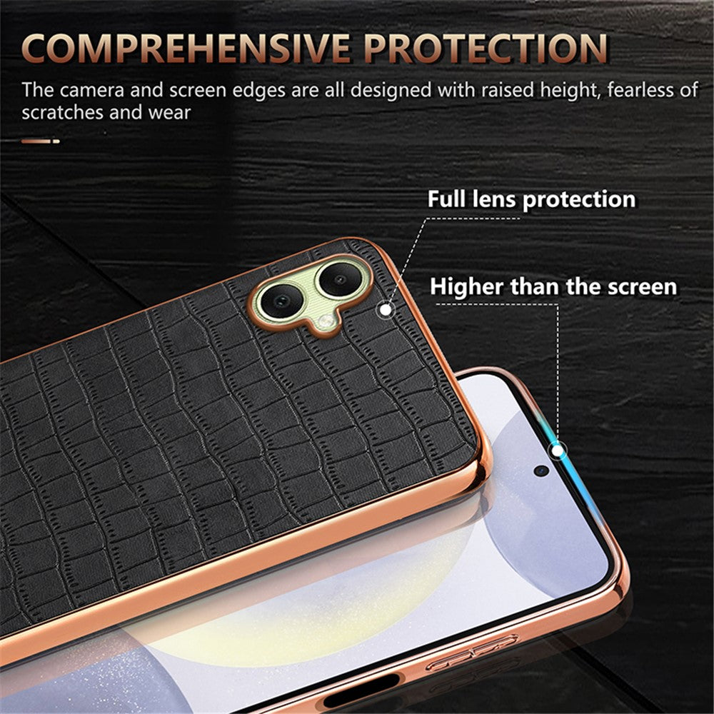AZNS For Samsung Galaxy A06 4G Case Electroplating Crocodile Texture PU+TPU Phone Cover