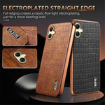 AZNS For Samsung Galaxy A06 4G Case Electroplating Crocodile Texture PU+TPU Phone Cover