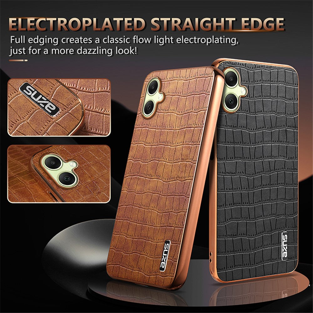 AZNS For Samsung Galaxy A06 4G Case Electroplating Crocodile Texture PU+TPU Phone Cover