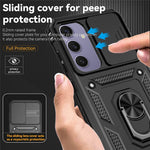Til Samsung Galaxy S24 FE Etui PC + TPU Telefoncover Linse Ultimativ Beskyttelse Stander