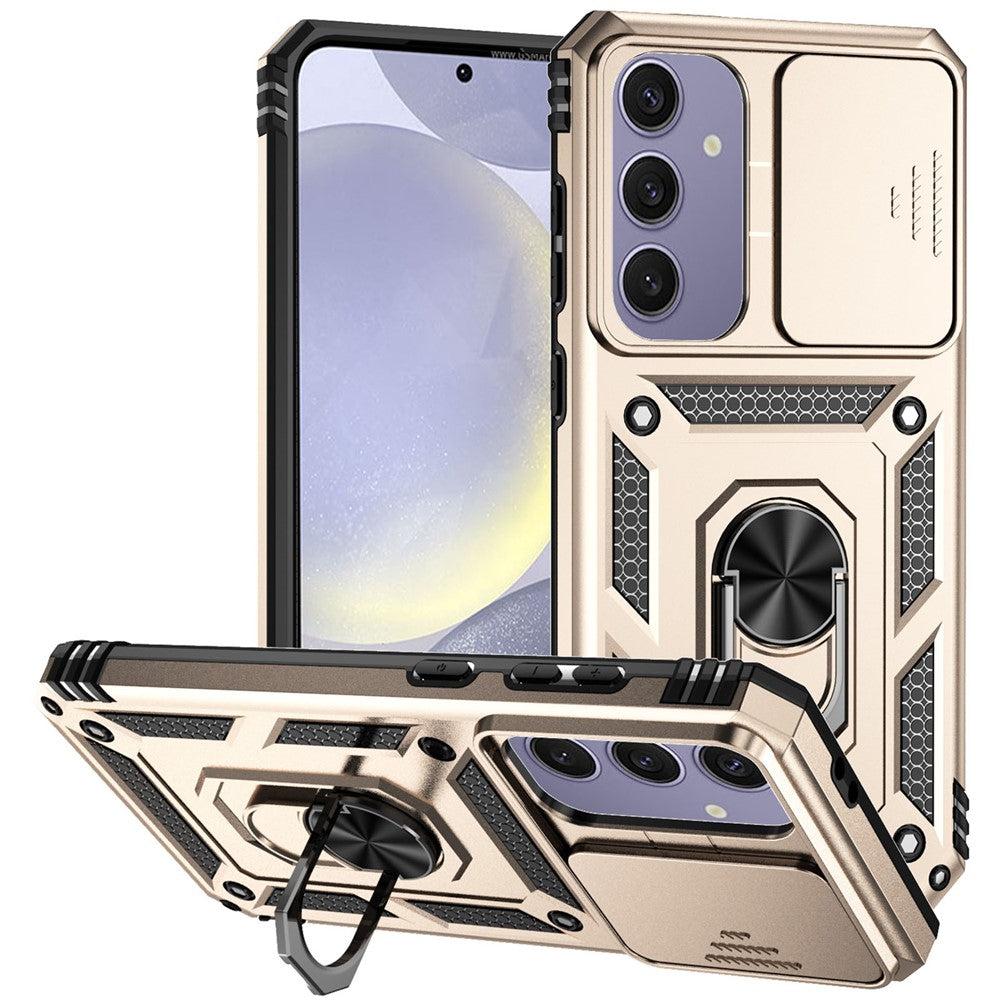 Til Samsung Galaxy S24 FE Etui PC + TPU Telefoncover Linse Ultimativ Beskyttelse Stander