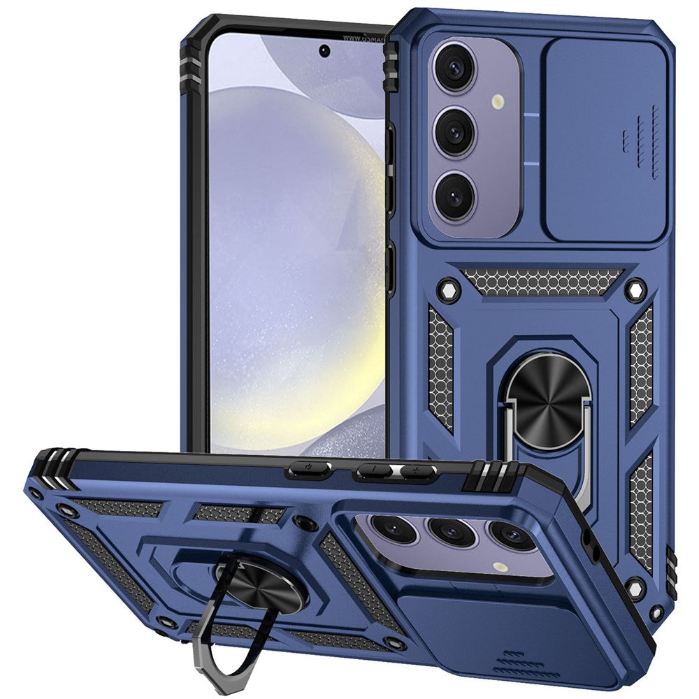 Til Samsung Galaxy S24 FE Etui PC + TPU Telefoncover Linse Ultimativ Beskyttelse Stander