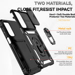 Til Samsung Galaxy A16 5G / A16 4G Cover PC + TPU Telefoncover Linse Ultimativ Beskyttelse Stander