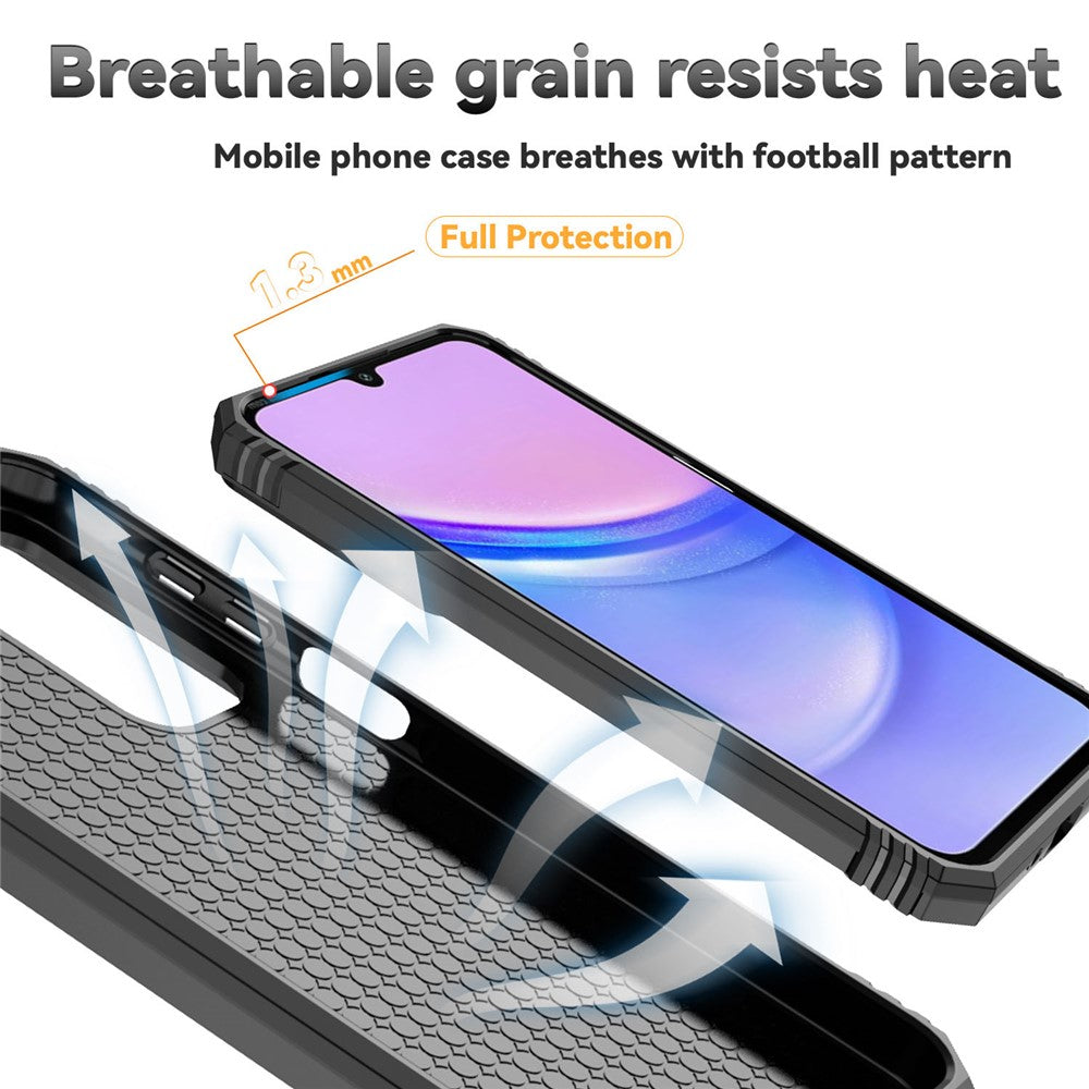 Til Samsung Galaxy A16 5G / A16 4G Cover PC + TPU Telefoncover Linse Ultimativ Beskyttelse Stander