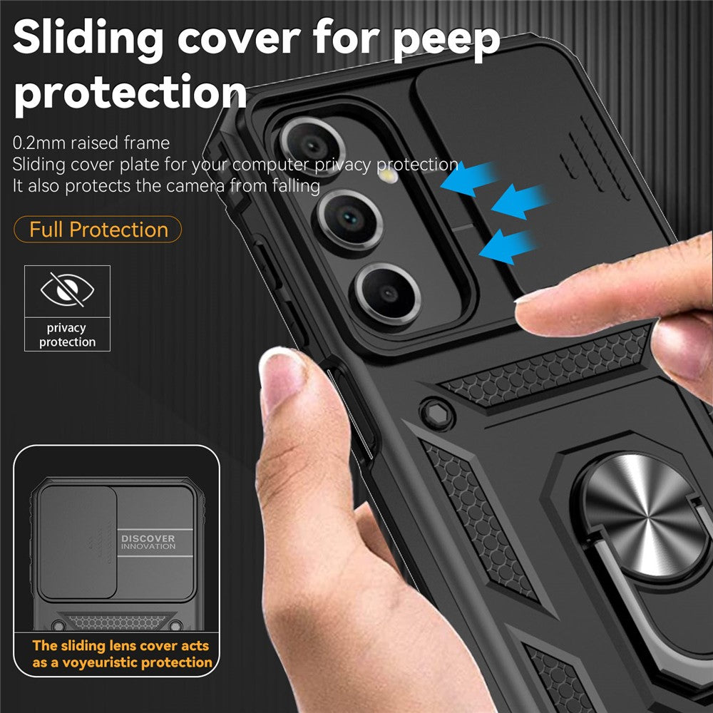 Til Samsung Galaxy A16 5G / A16 4G Cover PC + TPU Telefoncover Linse Ultimativ Beskyttelse Stander