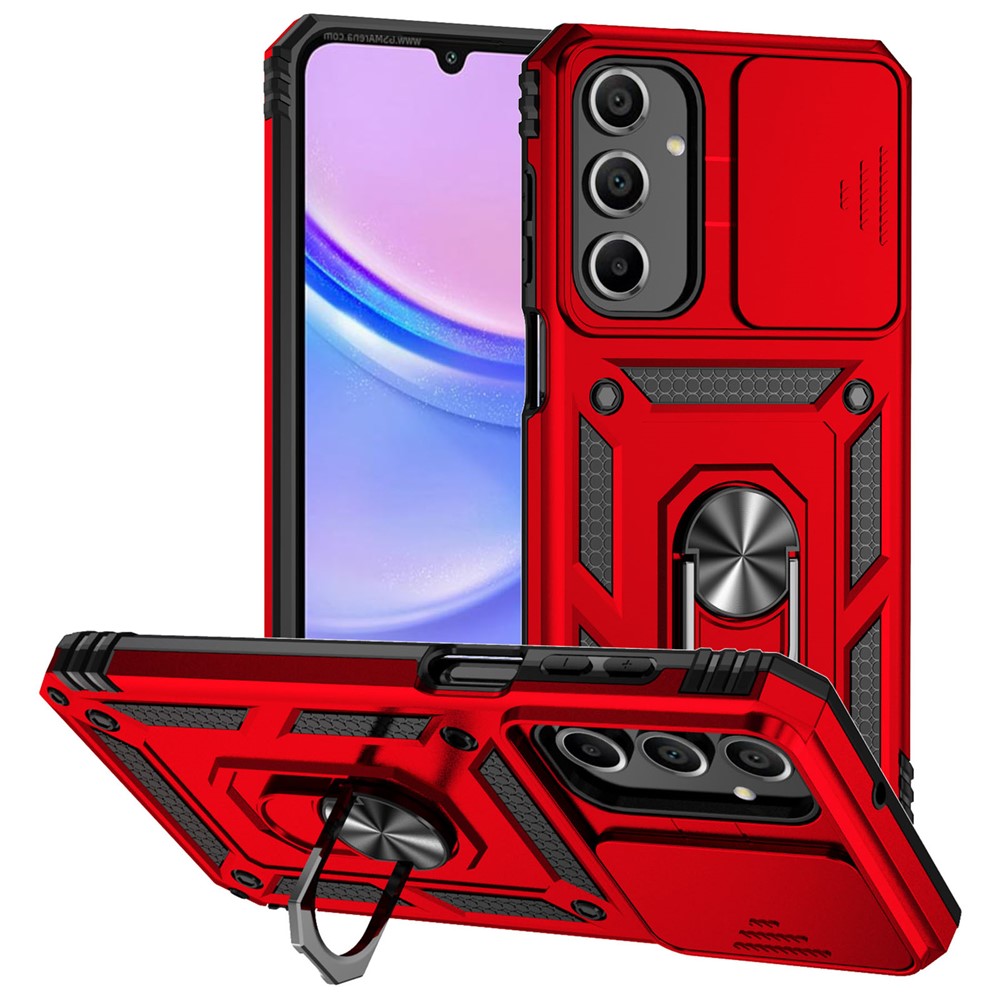 Til Samsung Galaxy A16 5G / A16 4G Cover PC + TPU Telefoncover Linse Ultimativ Beskyttelse Stander