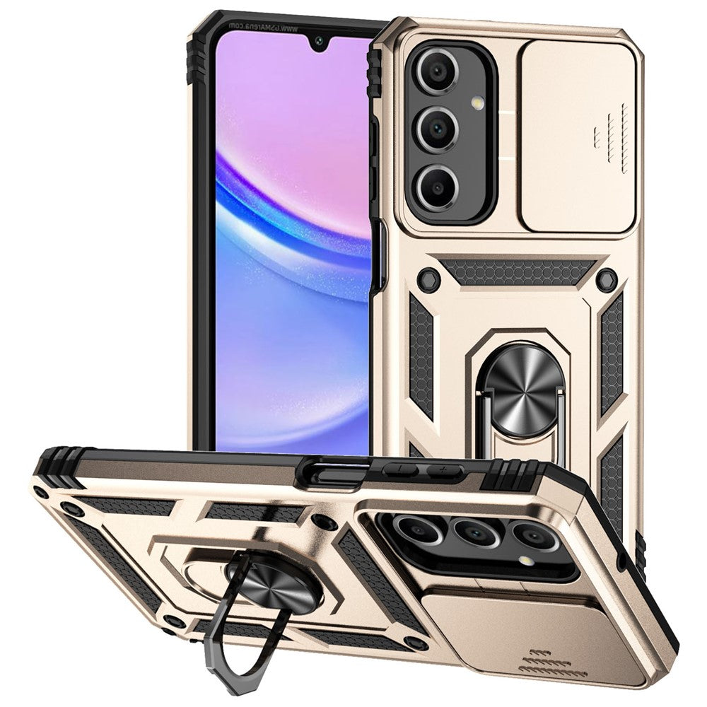 Til Samsung Galaxy A16 5G / A16 4G Cover PC + TPU Telefoncover Linse Ultimativ Beskyttelse Stander