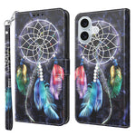 For iPhone 16 Plus Case Stand Pattern Printing Leather Phone Cover