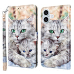 For iPhone 16 Plus Case Stand Pattern Printing Leather Phone Cover