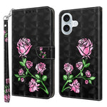 For iPhone 16 Plus Case Stand Pattern Printing Leather Phone Cover