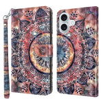 For iPhone 16 Plus Case Stand Pattern Printing Leather Phone Cover