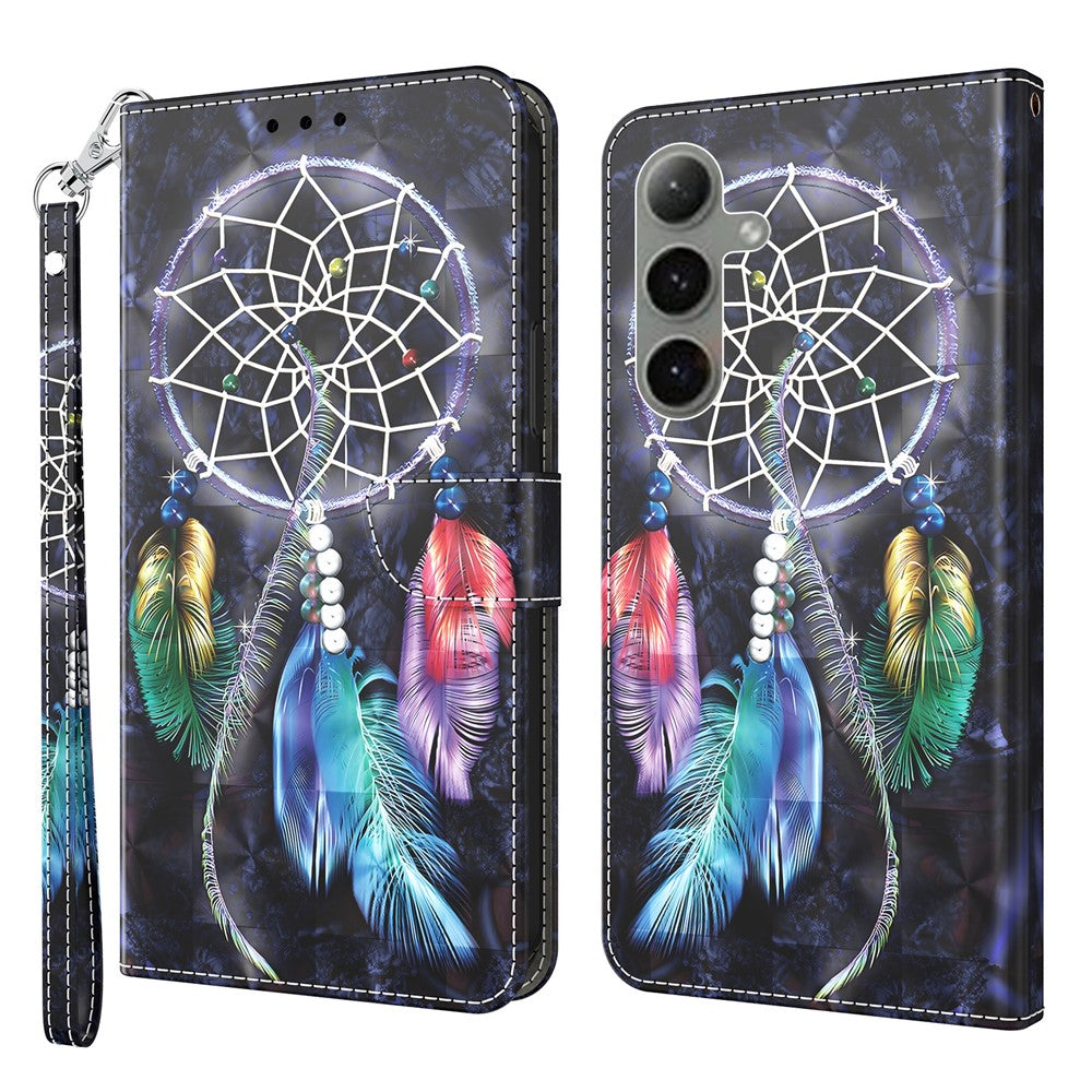 For Samsung Galaxy S24 FE Case Stand Pattern Printing Leather Phone Cover