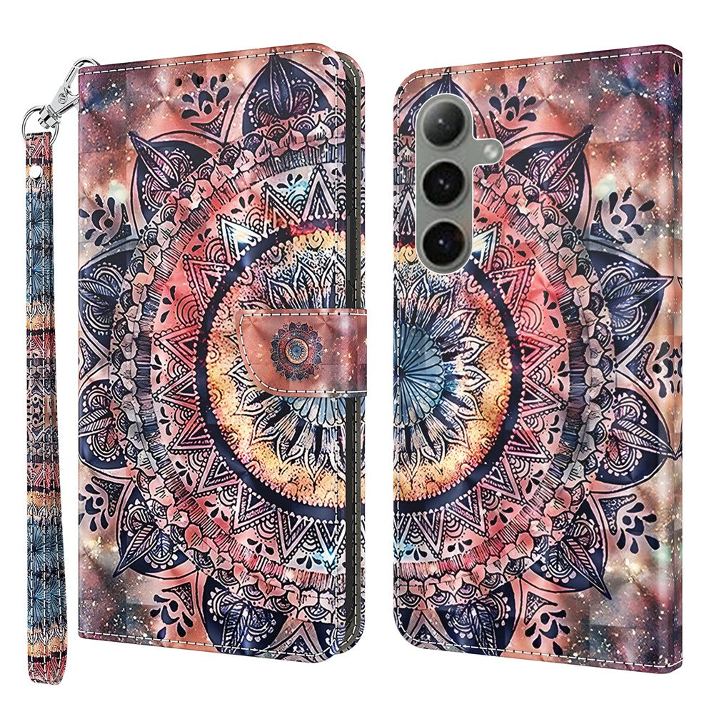 For Samsung Galaxy S24 FE Case Stand Pattern Printing Leather Phone Cover