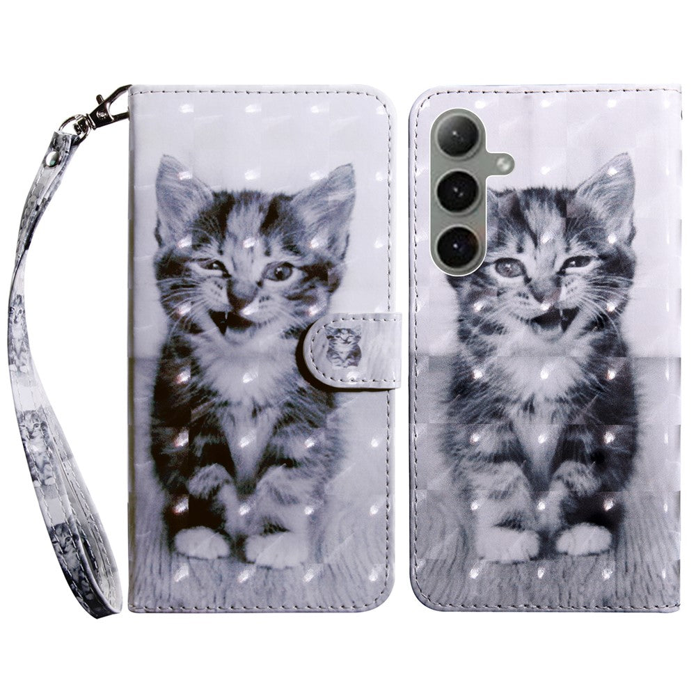 For Samsung Galaxy S24 FE Case Stand Pattern Printing Leather Phone Cover