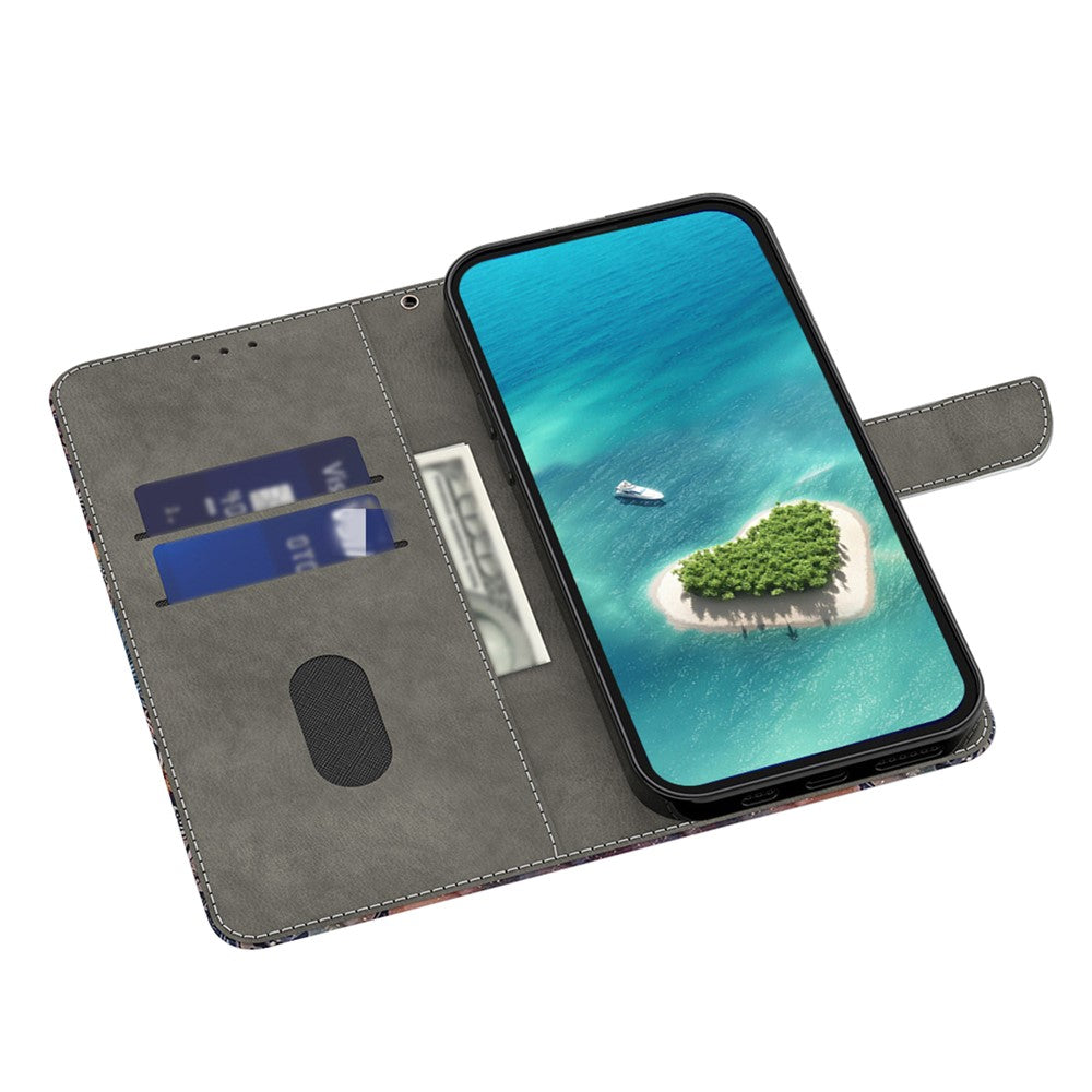 Til Samsung Galaxy A16 5G / A16 4G Cover Mønsterprintet Beskyttende Læder Flip Telefoncover