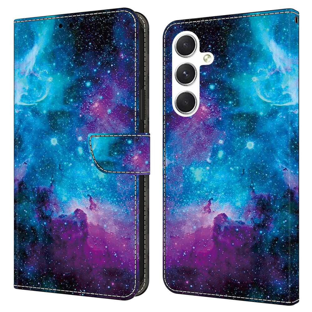 Til Samsung Galaxy A16 5G / A16 4G Cover Mønsterprintet Beskyttende Læder Flip Telefoncover