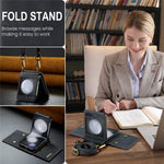 DG.MING M2 Series for Samsung Galaxy Z Flip7 FE 5G / Z Flip6 5G Case PU+PC Phone Cover with Wallet, Strap