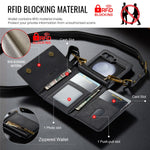 DG.MING M5 Series for Samsung Galaxy Z Flip7 FE 5G / Z Flip6 5G Case RFID Blocking Card Slots PU+PC Phone Cover