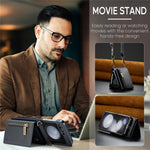 DG.MING M5 Series for Samsung Galaxy Z Flip7 FE 5G / Z Flip6 5G Case RFID Blocking Card Slots PU+PC Phone Cover