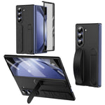 Samsung Galaxy Z Fold5 5G-skal med stativ, armband, PC-mobilskydd med härdat glasfilm