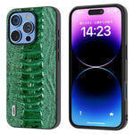 ABEEL For iPhone 16 Pro Case Crocodile Texture Genuine Cow Leather+TPU+PC Phone Cover