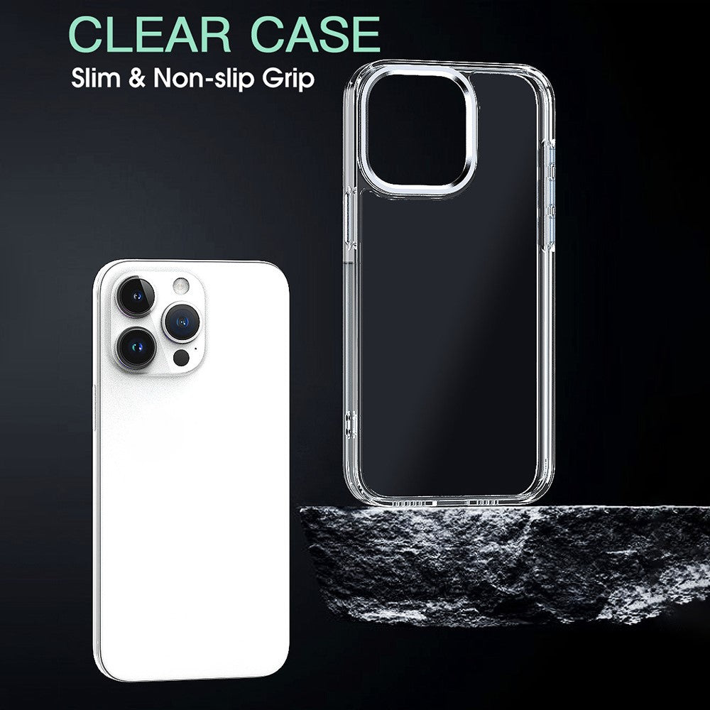For iPhone 16 Pro Max Clear Case Shockproof TPU+PC Hybrid Phone Cover