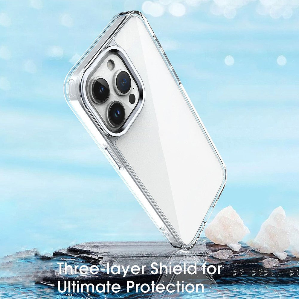 For iPhone 16 Pro Max Clear Case Shockproof TPU+PC Hybrid Phone Cover
