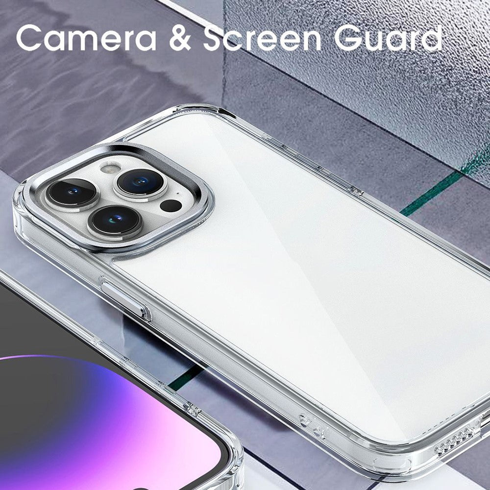 For iPhone 16 Pro Max Clear Case Shockproof TPU+PC Hybrid Phone Cover