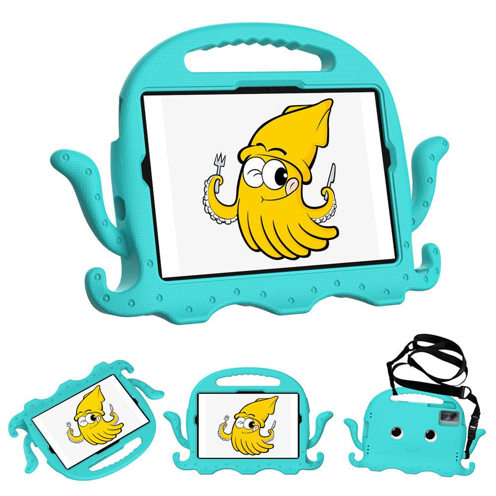 For Samsung Galaxy Tab A11+ / A9+ / S7 / S8 / S9 / S10 FE / S9 FE / Redmi Pad SE / Pad 2 11 / Pad 6 / Lenovo Tab K11 Gen 2 / Idea Tab / Xiaoxin Pad 11 2025 EVA Case Cartoon Octopus Tablet Cover