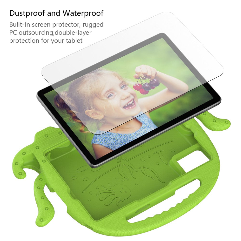 Samsung Galaxy Tab A11+ / A9+ / S7 / S8 / S9 / S10 FE / S9 FE / Redmi Pad SE / Pad 2 11 / Pad 6 / Lenovo Tab K11 Gen 2 / Idea Tab / Xiaoxin Pad 11 2025 skal tecknad bläckfisk surfplatta