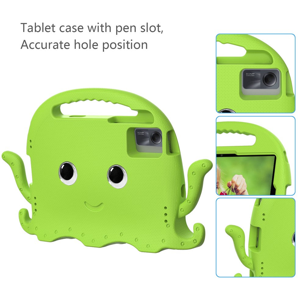For Samsung Galaxy Tab A11+ / A9+ / S7 / S8 / S9 / S10 FE / S9 FE / Redmi Pad SE / Pad 2 11 / Pad 6 / Lenovo Tab K11 Gen 2 / Idea Tab / Xiaoxin Pad 11 2025 EVA Case Cartoon Octopus Tablet Cover