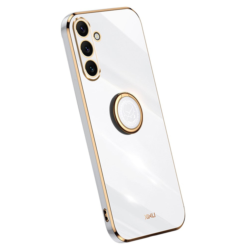 XINLI til Samsung Galaxy A16 5G / A16 4G Cover Ring Kickstand Elektroplettering TPU Telefoncover