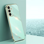 XINLI For Samsung Galaxy S24 FE Case TPU Phone Cover with Electroplating Frame