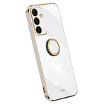 XINLI For Samsung Galaxy S24 FE Case Ring Kickstand Electroplating TPU Phone Cover