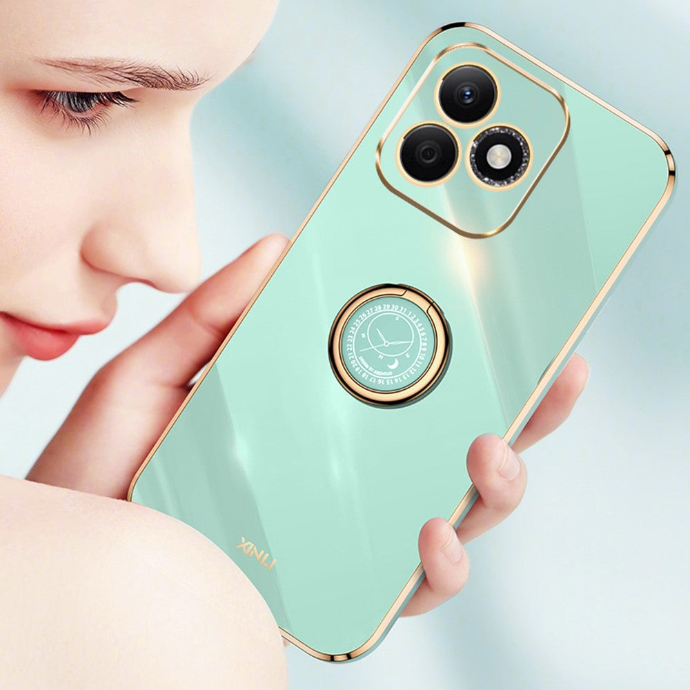 XINLI For Honor X60i 5G Case Ring Kickstand Electroplating TPU Phone Cover