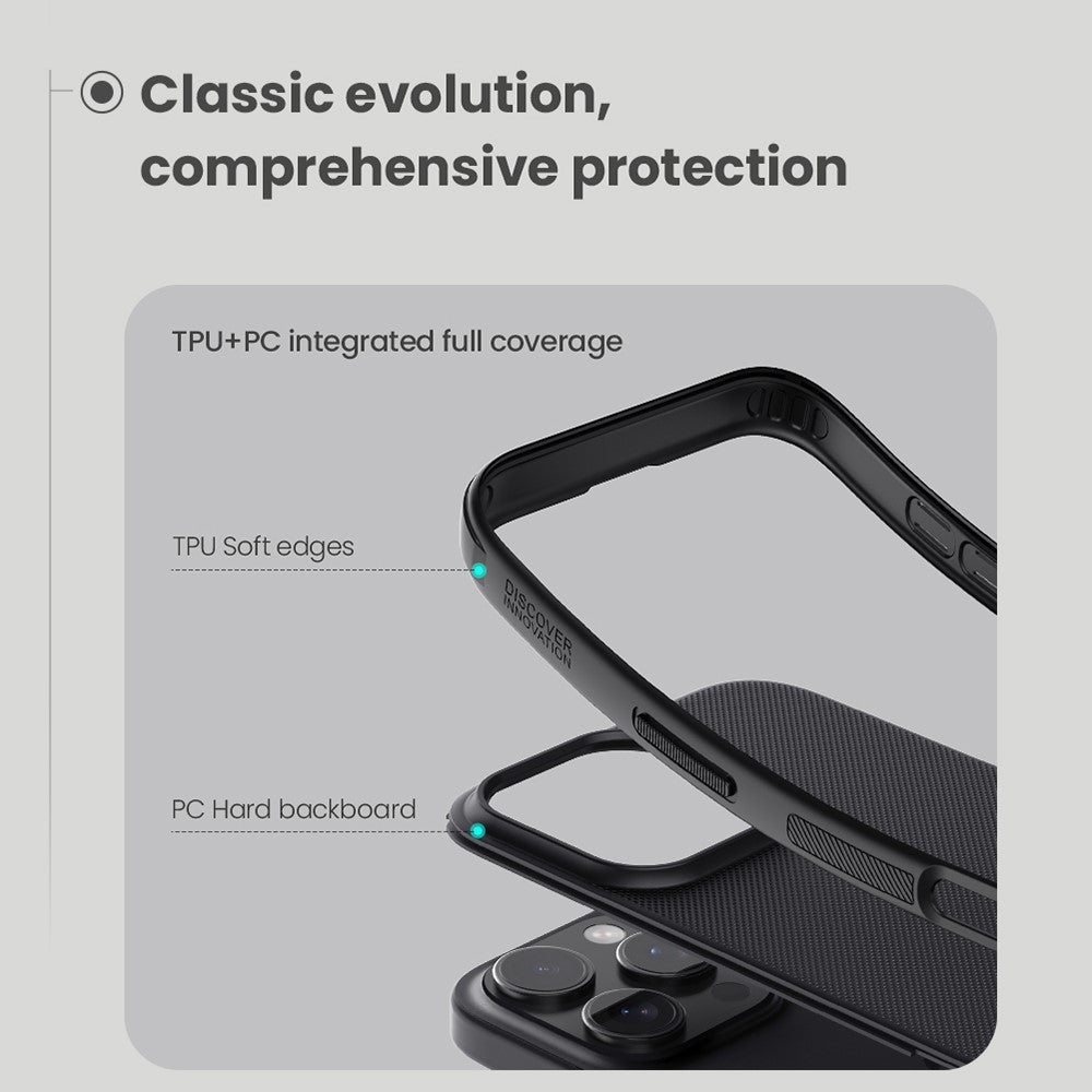 NILLKIN Super Frosted Shield Pro til iPhone 16 Pro Max Cover Mat PC+TPU Telefoncover