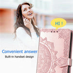 For Samsung Galaxy S24 FE Case Mandala Embossed Design Leather Wallet Phone Cover