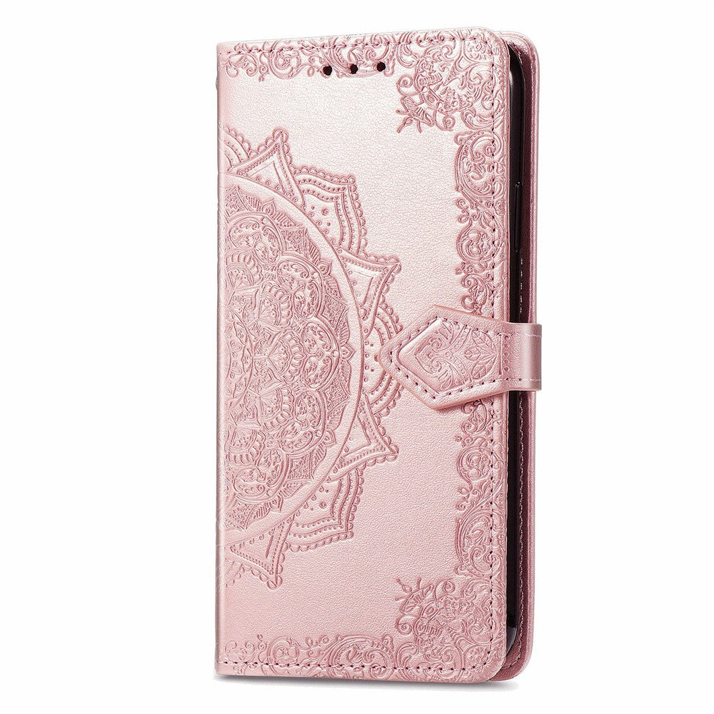 For Samsung Galaxy S24 FE Case Mandala Embossed Design Leather Wallet Phone Cover