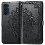 For Samsung Galaxy S24 FE Case Mandala Embossed Design Leather Wallet Phone Cover