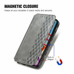 For Samsung Galaxy A06 4G PU Leather Case Rhombus Imprint Wallet Stand Phone Cover