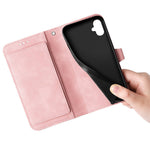 For Samsung Galaxy A06 4G Zipper Wallet Case with Strap Flower Imprint PU Leather Phone Cover