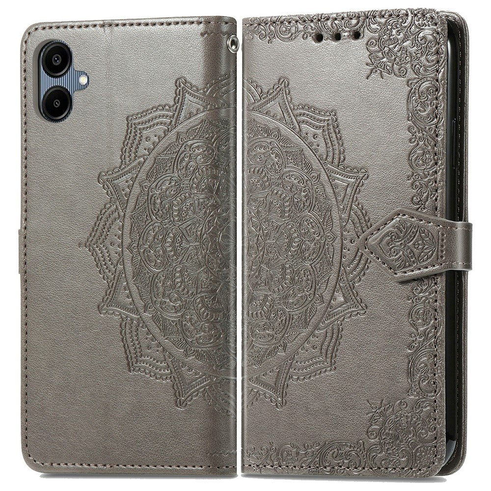For Samsung Galaxy A06 4G Case Mandala Embossed Design Leather Wallet Phone Cover