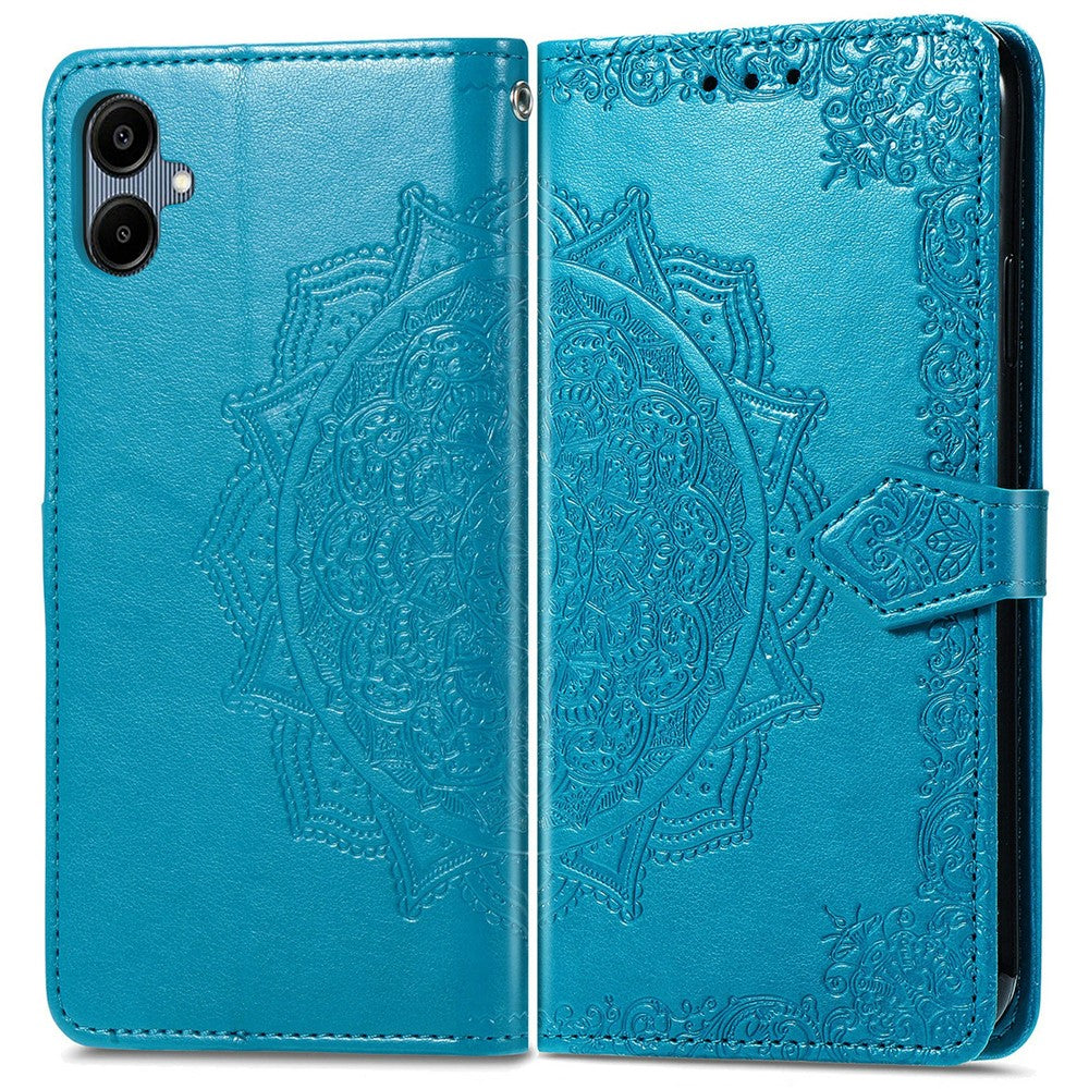 For Samsung Galaxy A06 4G Case Mandala Embossed Design Leather Wallet Phone Cover