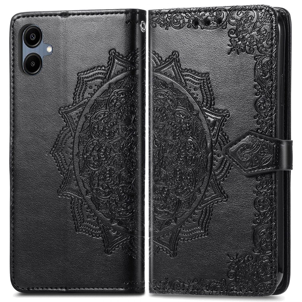 For Samsung Galaxy A06 4G Case Mandala Embossed Design Leather Wallet Phone Cover