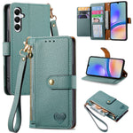 Til Samsung Galaxy A06 4G Etui RFID-blokerende lynlåslomme læderpung telefoncover